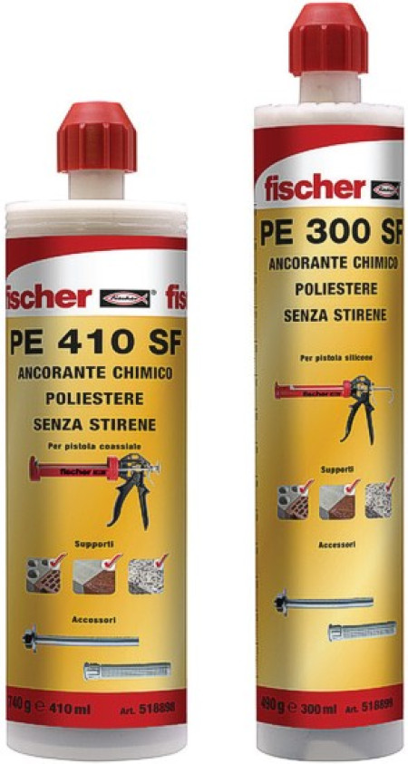 resina poliestere fischer ml.300  pz.12+12 miscelatori + 10 omaggio  fis p plus 300 t 547530