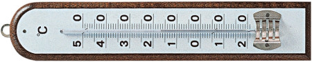 termometri ad alcool su legno noce  mm.200x39 101126
