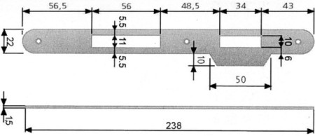 contropiastre f.b. bordo tondo c aletta  mm.238 x patent grande b005901122