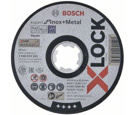mole da taglio bosch xlock x acciaio inox mm.115x1 expert 2608619263